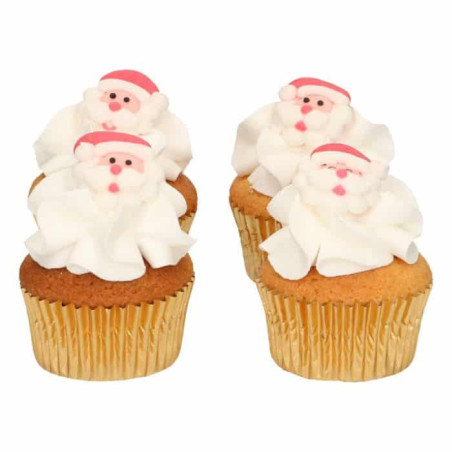 Cupcakes navideños decorados con azúcar de Papá Noel