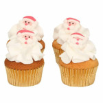 Cupcakes navideños decorados con azúcar de Papá Noel