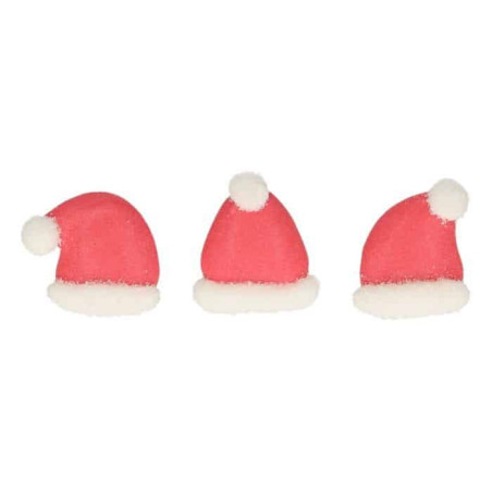 8 gorros de Papá Noel de azúcar para tronco de Navidad