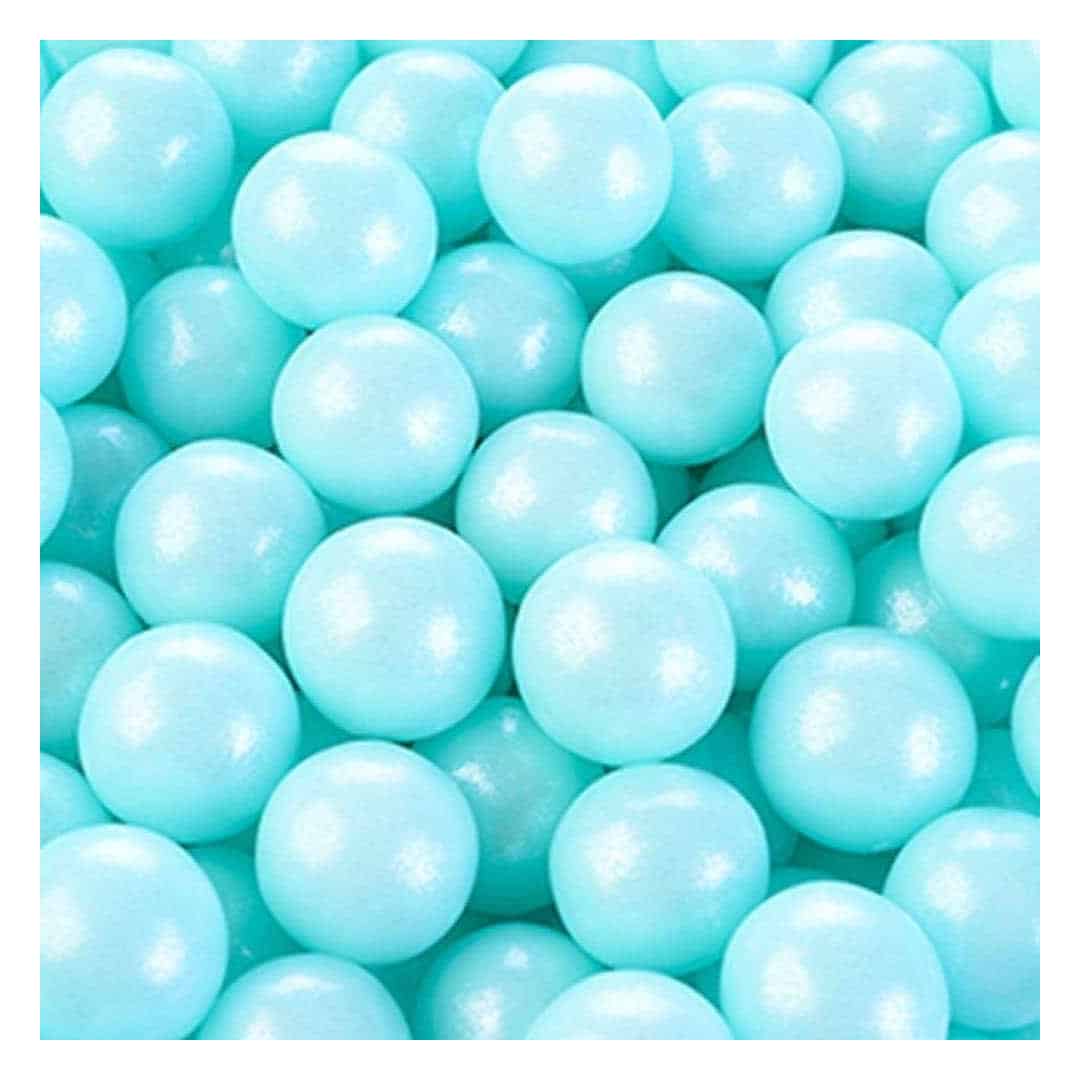 Diseño de pastel de perlas de azúcar azul