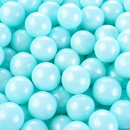 Diseño de pastel de perlas de azúcar azul