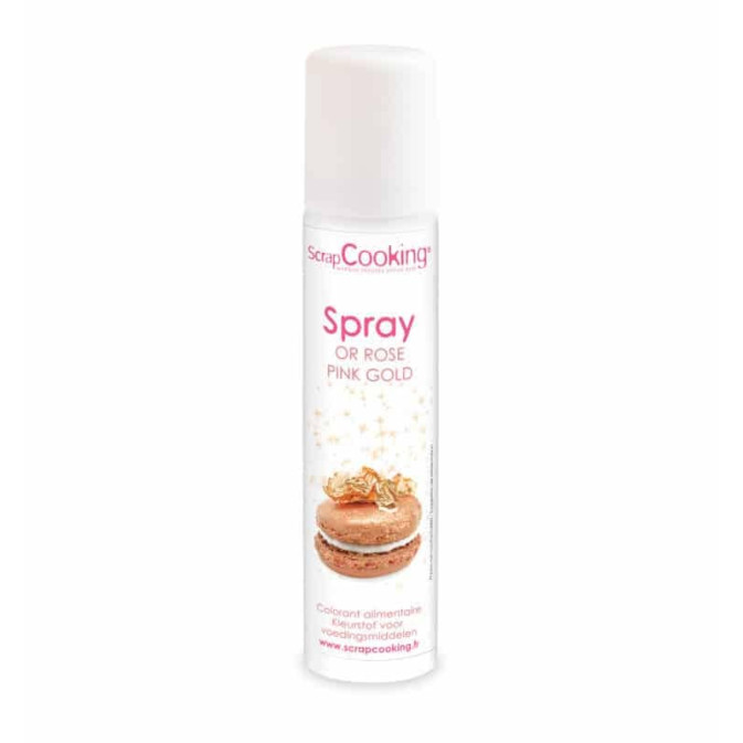 spray alimentario de oro rosa