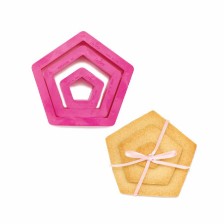 cortadores de galletas de 3 pentágonos