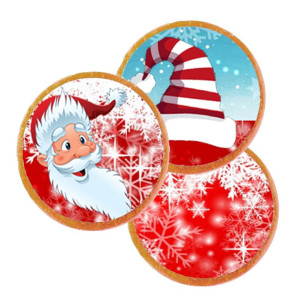 12 adornos de azúcar de Papá Noel para galletas de mantequilla y cupcakes