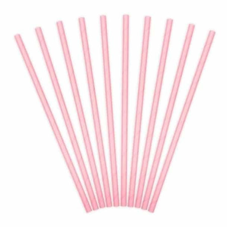 10 pajitas rosas