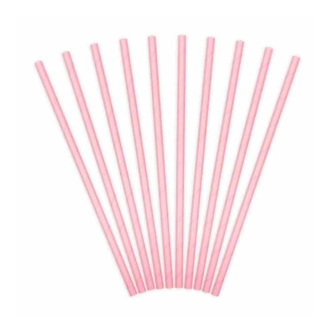 10 pajitas rosas