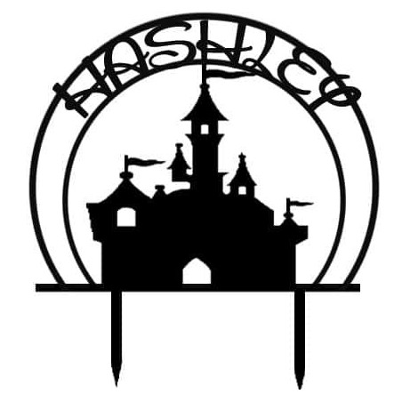Adorno personalizado para pastel con forma de castillo de princesa