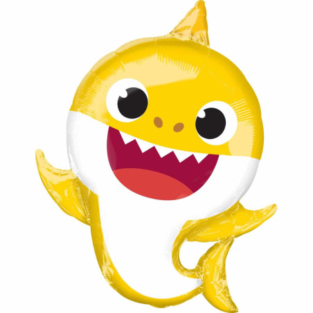 Globo de cumpleaños tiburón bebé amarillo XL
