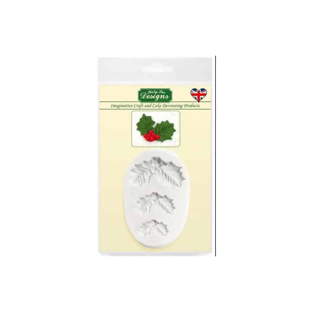 Molde para modelar pasta de azúcar de hoja de acebo