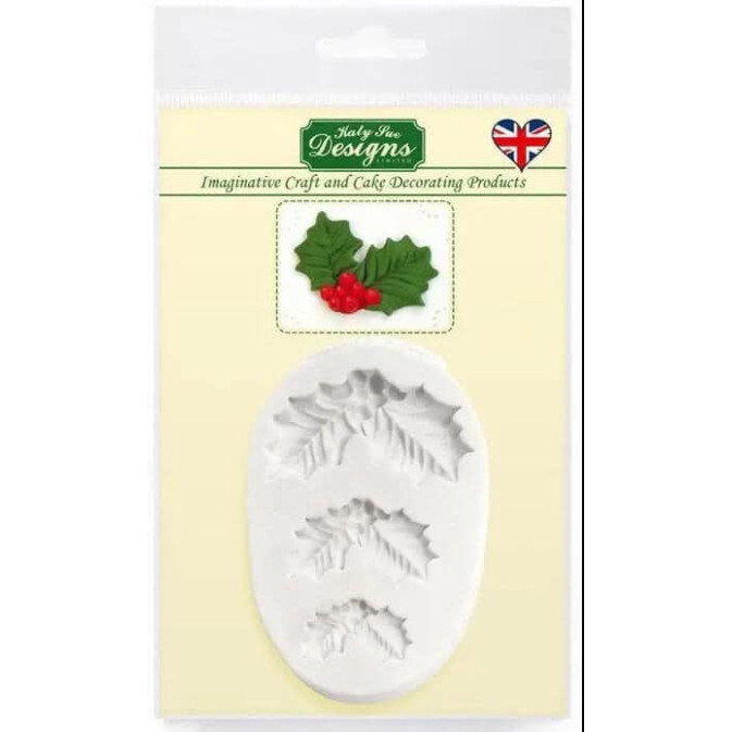 Molde para modelar pasta de azúcar de hoja de acebo