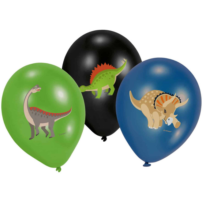 6 globos de dinosaurio 27,5 cm