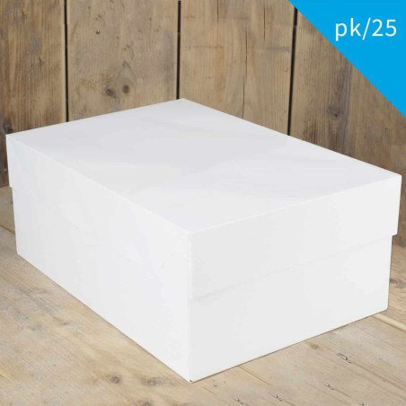 Pack de 25 cajas para tartas blancas 40x30x15 cm