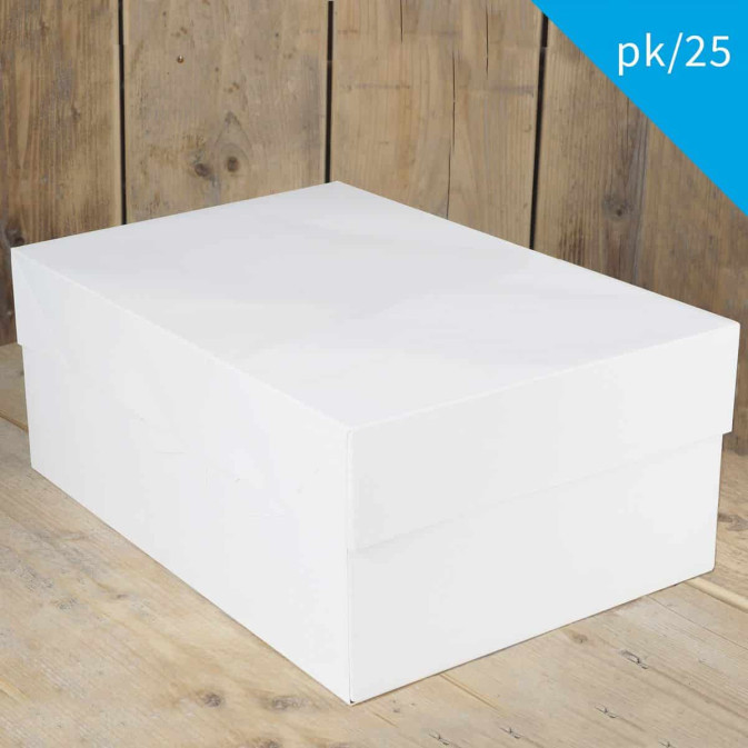 Pack de 25 cajas para tartas blancas 40x30x15 cm