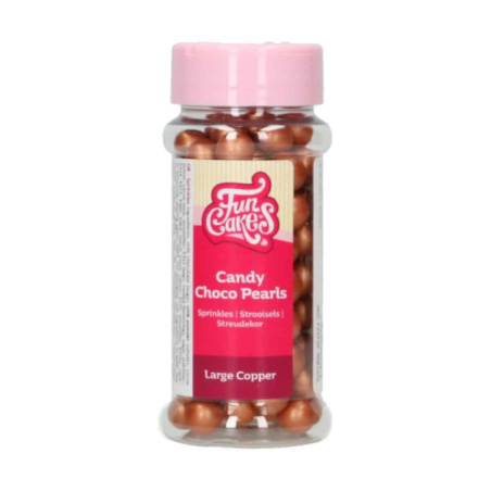 perlas grandes de chocolate y cobre