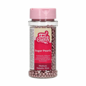 Perlas de azúcar metálicas rosas