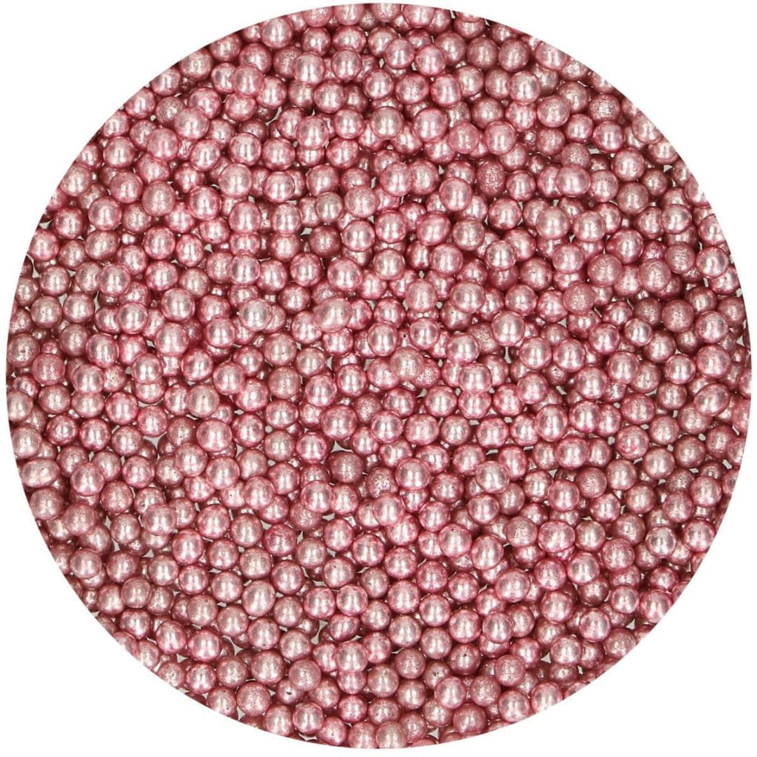 perlas de azúcar rosa metalizado - Funcakes