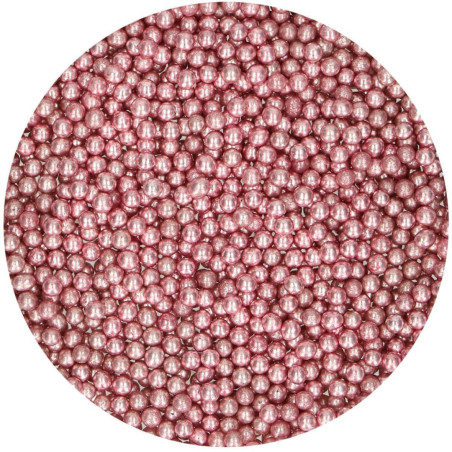 perlas de azúcar rosa metalizado - Funcakes