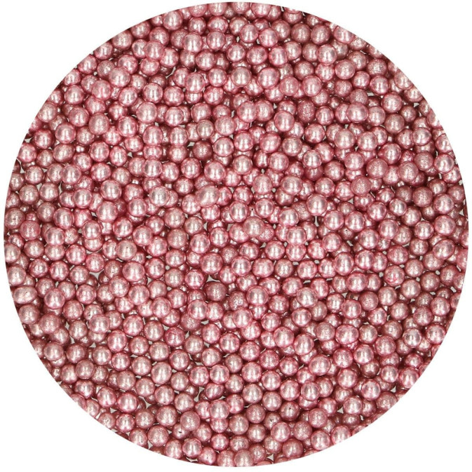 perlas de azúcar rosa metalizado - Funcakes