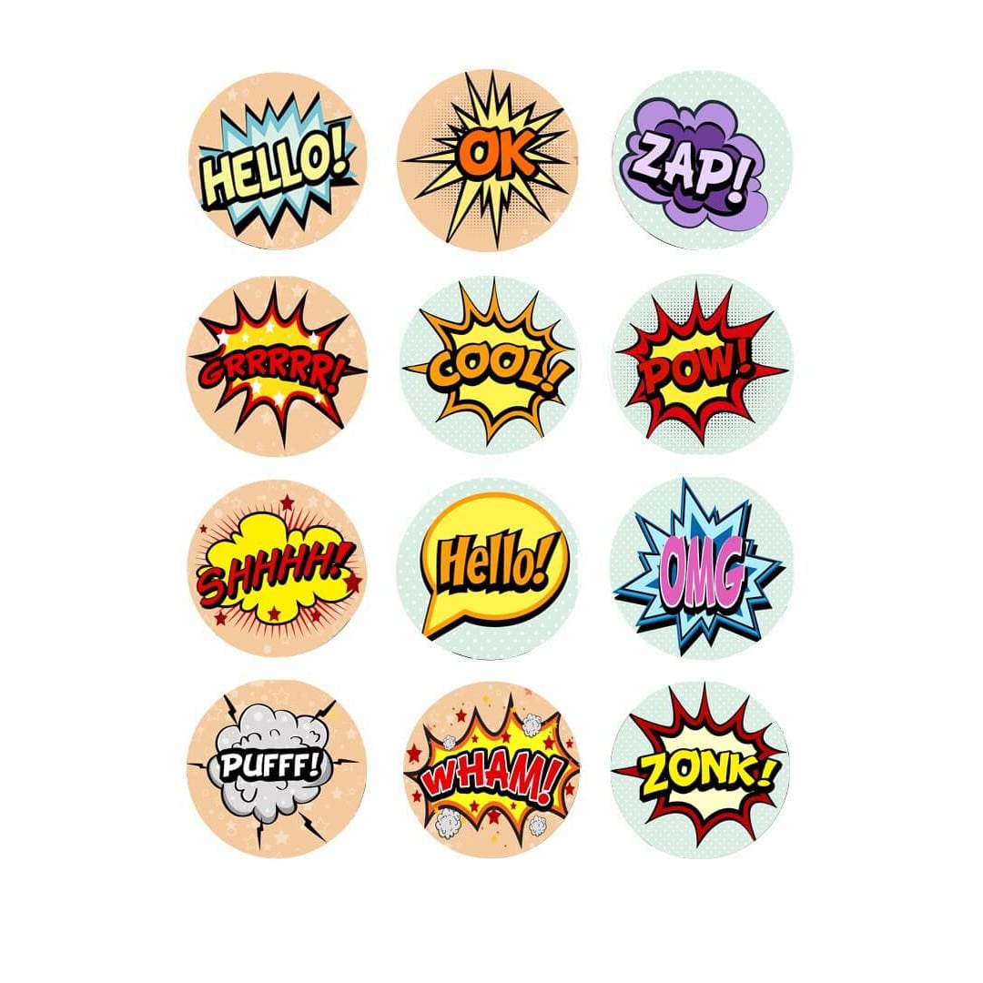 12-mini-discos-de-comic-de-azúcar