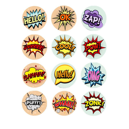 12-mini-discos-de-comic-de-azúcar