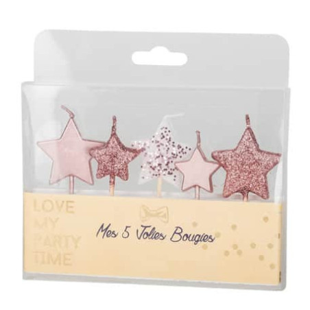velas-de-cumpleaños-estrellas-oro-rosa