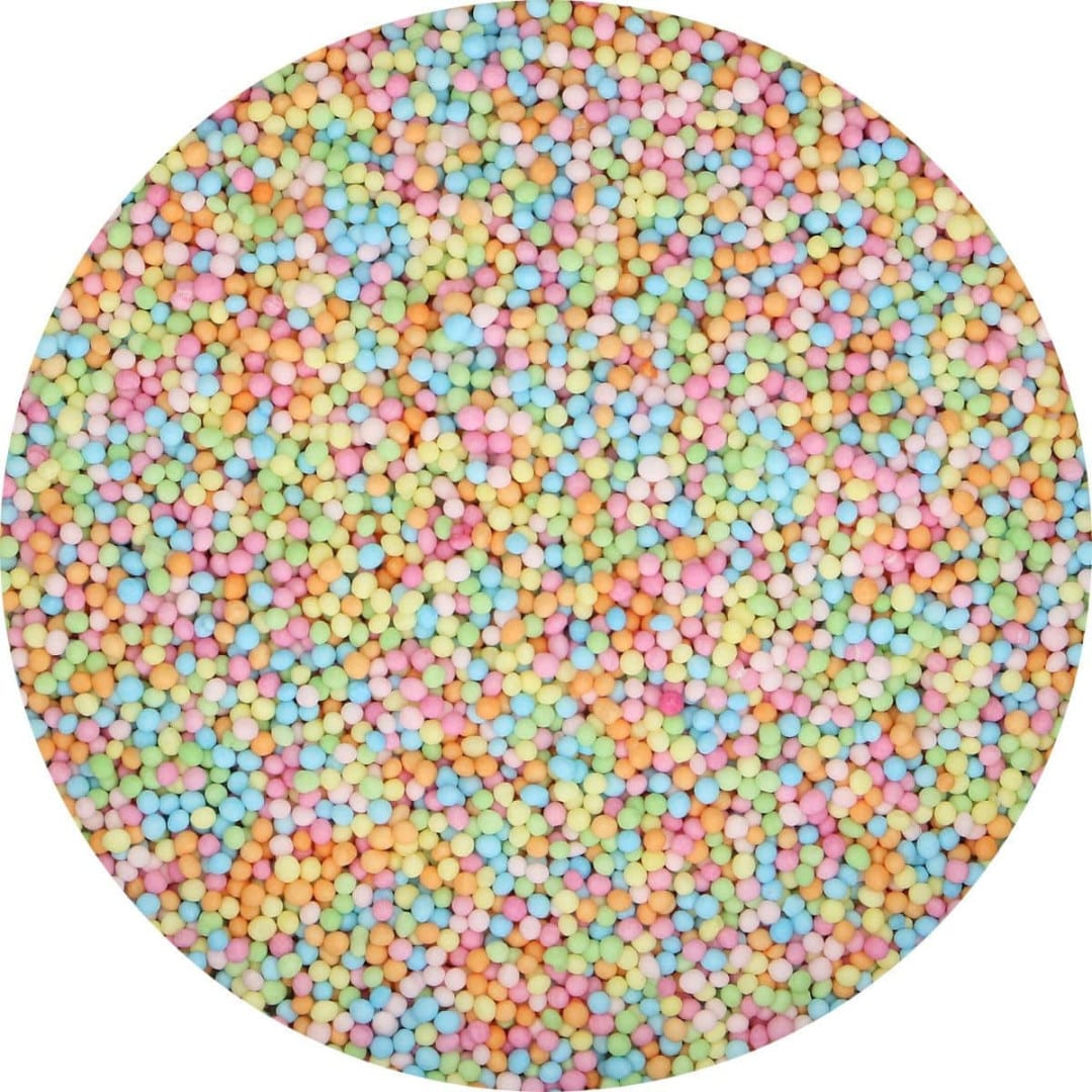 bolas de azúcar de colores pastel y multicolores