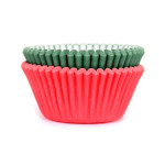 50 estuches para cupcakes rojo-verde