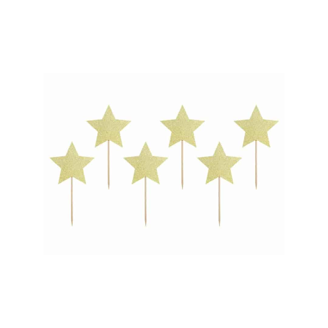 Adornos-para-tarta-de-6-estrellas-para-tronco-de-navidad