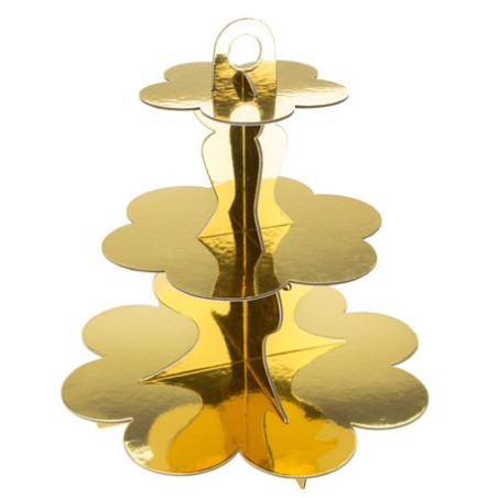 exhibición-de-cupcakes-dorada