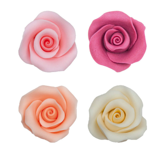 10 rosas de azúcar, surtidas en 4 colores