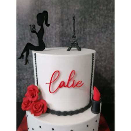 Cake Topper Silueta de una mujer sentada para personalizar