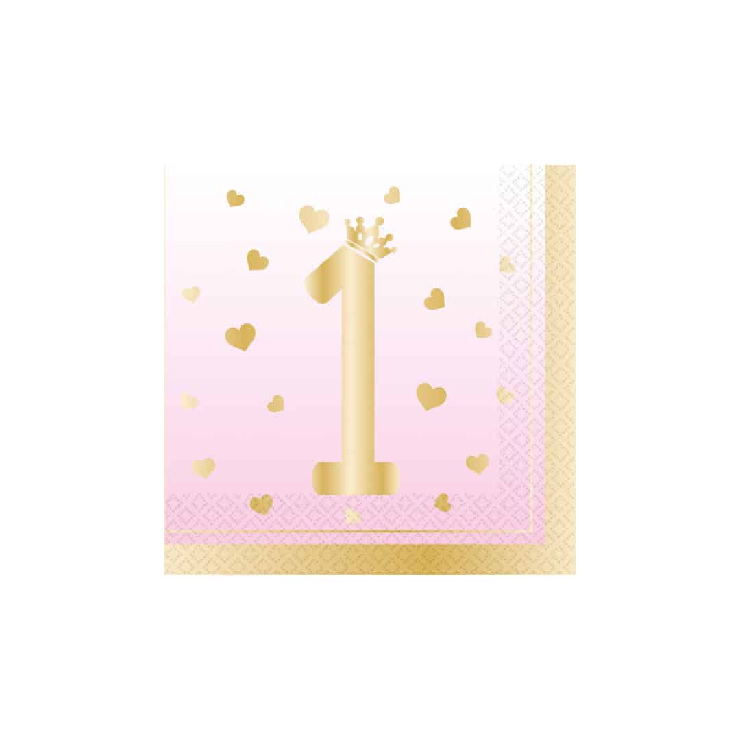 Servilletas de cumpleaños rosas de 16 piezas