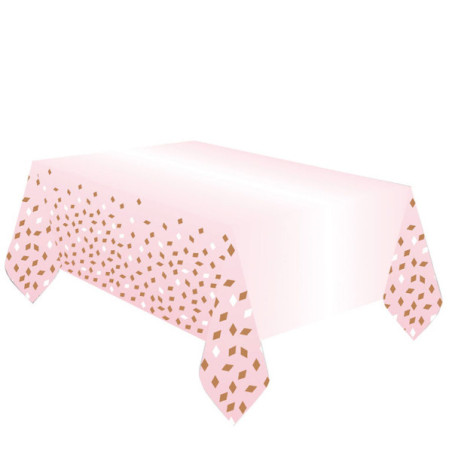 Mantel de papel oro rosa 180x120 cm | vajilla de cumpleaños