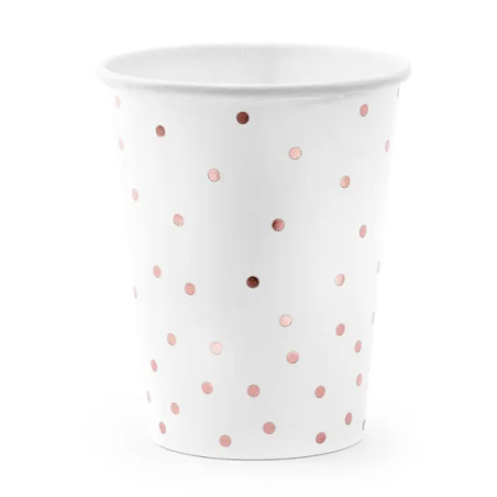 6-vasos-de-carton-blanco-con-lunares-oro rosa