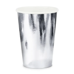 vasos de papel plateados espejados