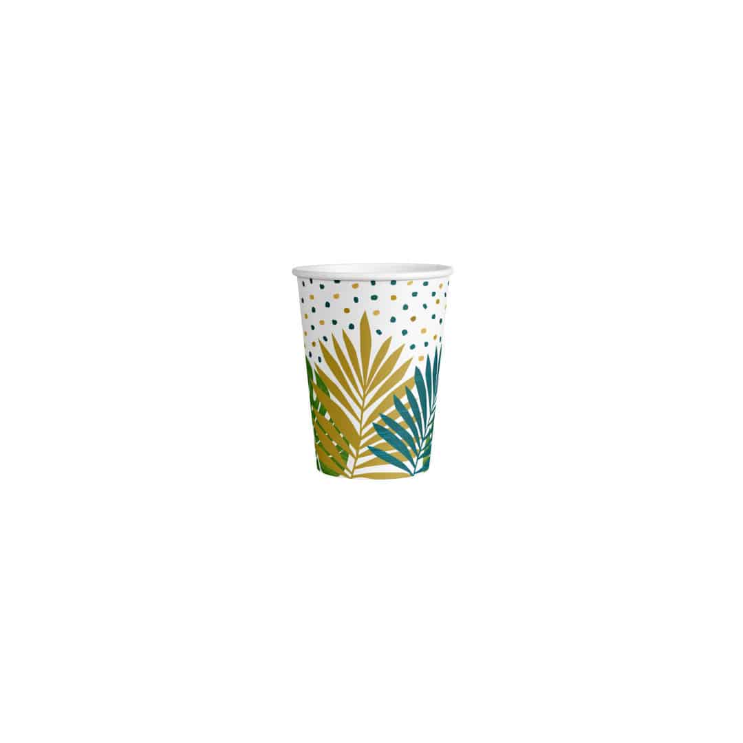 8 vasos de cartón tropicales