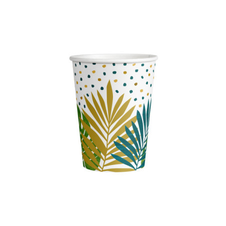 8 vasos de cartón tropicales