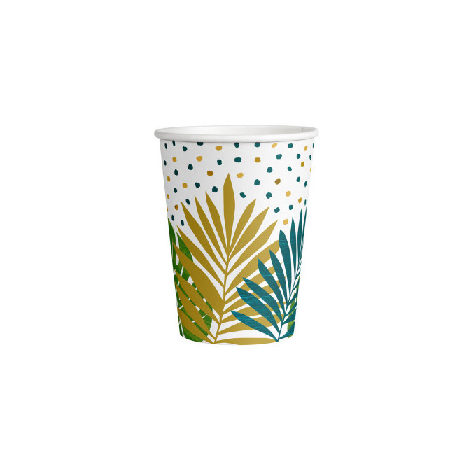 8 vasos de cartón tropicales