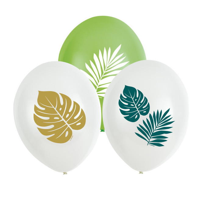 6 globos tropicales 27,5 cm