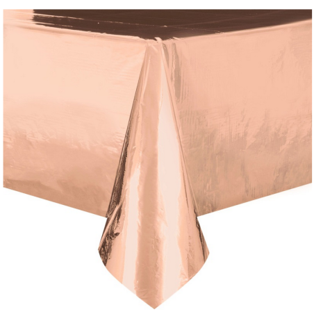Mantel plástico espejo oro rosa