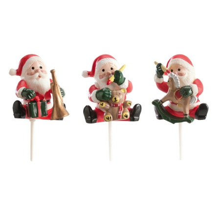 3 adornos de Papá Noel para tronco de Navidad