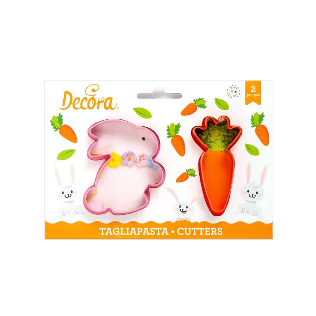 Cortador de galletas de conejito de Pascua y zanahoria