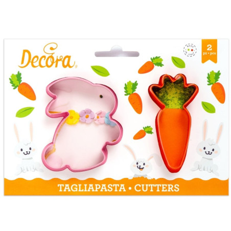 Cortador de galletas de conejito de Pascua y zanahoria
