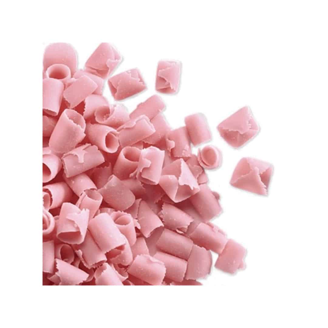 chispas de chocolate rosa