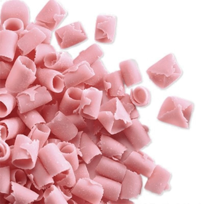 chispas de chocolate rosa