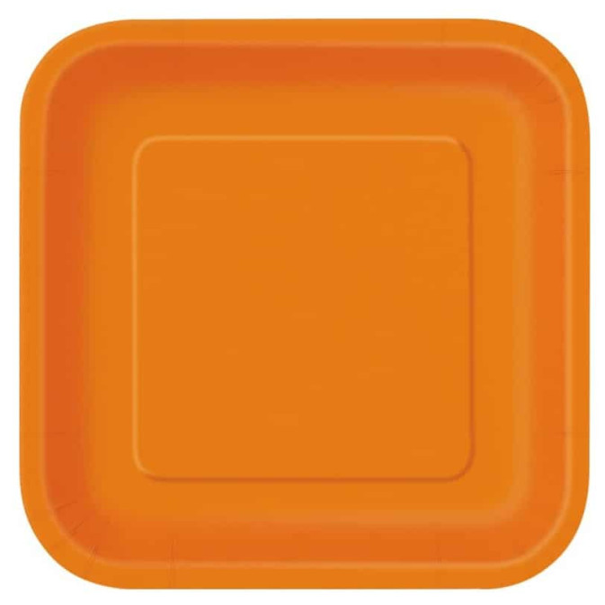 14 platos-cuadrados-de-carton-naranja