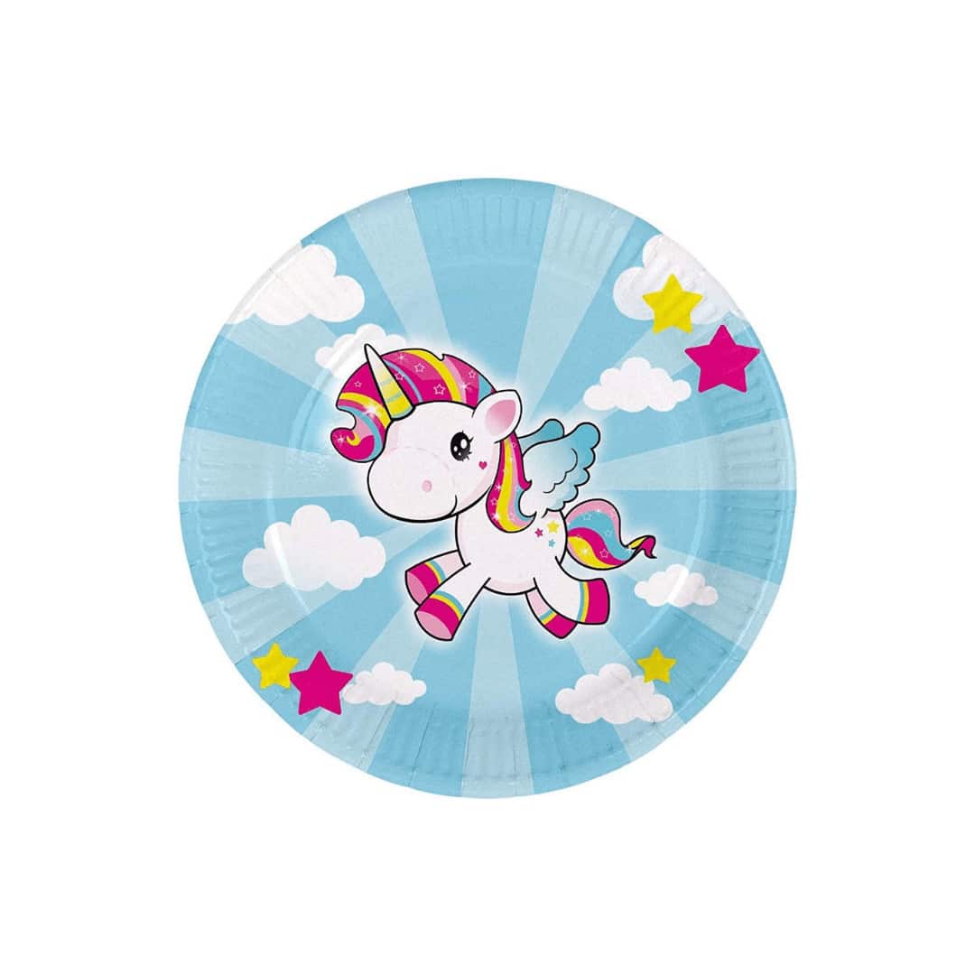 8 platos de cumpleaños de unicornio
