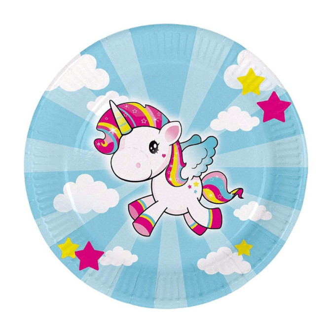 8 platos de cumpleaños de unicornio