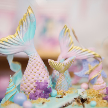 cola de sirena en pastel