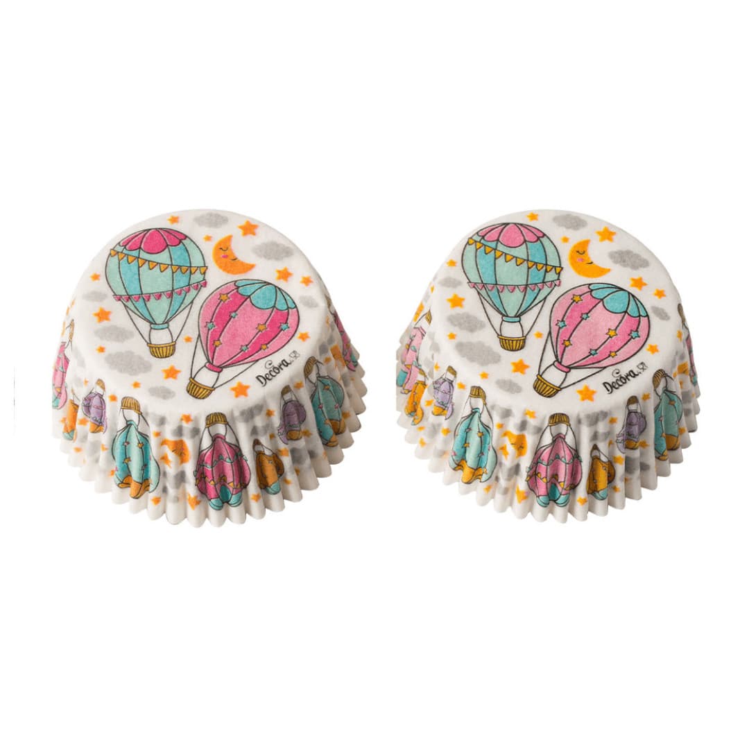 cajas de cupcakes con globos aerostáticos